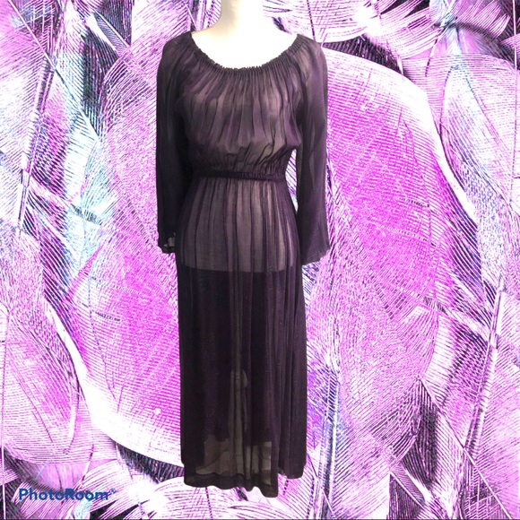 Remona Dresses & Skirts - TRUE VINTAGE Deep Purple Bohemian Dress